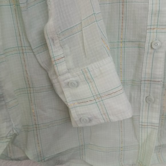 Treasure & Bond Green Plaid Button Down Shirt XS - Picture 6 of 12